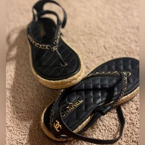 Women’s Chanel Black Sandals sz9